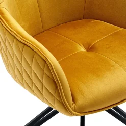 Wohnen Küchenstühle|Esszimmerstühle*Gelber Armlehnenstuhl mit Drehgestell - Bellatrix