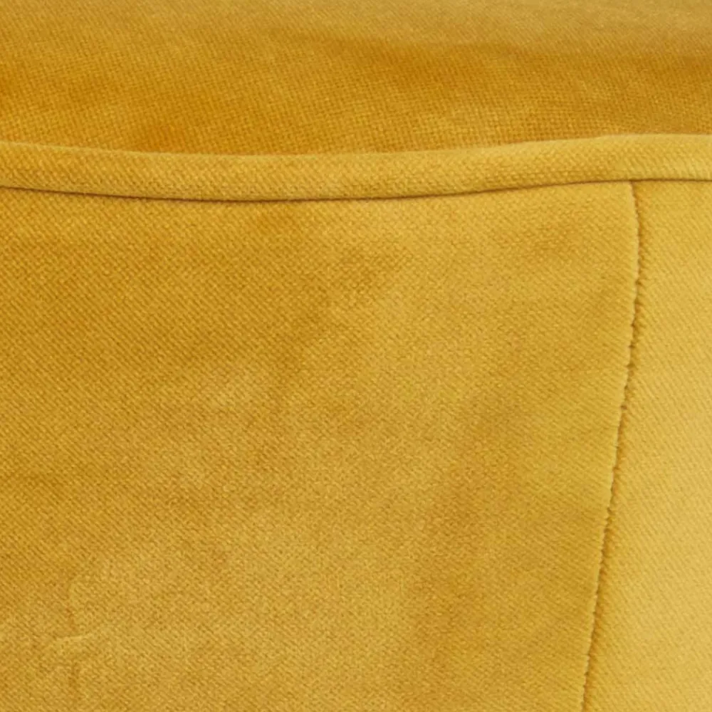 Wohnen Gelbes Samt Sofa Mid Century Ramia mit Holzbeinen in Schwarz