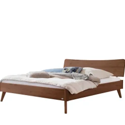 Wohnen Braune Möbel*Geöltes Bett in Braun Nussbaumholz - Rovigo