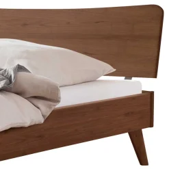 Wohnen Braune Möbel*Geöltes Bett in Braun Nussbaumholz - Rovigo