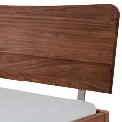 Wohnen Braune Möbel*Geöltes Bett in Braun Nussbaumholz - Rovigo