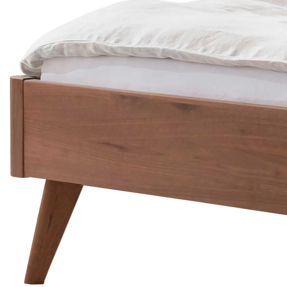 Wohnen Braune Möbel*Geöltes Bett in Braun Nussbaumholz - Rovigo