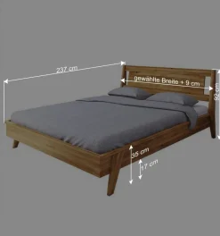 Wohnen Naturholzmöbel|Betten*Geöltes Wildeichebett mit 220 cm Länge - Hardus