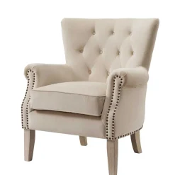 Wohnen Sessel|Chesterfield Möbel*Gemütlicher Polstersessel in Beige - Halolas