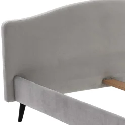 Wohnen Betten|Betten*Gemütliches Velours Bett in Hellgrau - Colinax