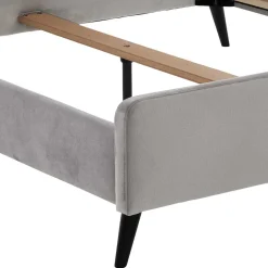 Wohnen Betten|Betten*Gemütliches Velours Bett in Hellgrau - Colinax