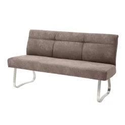 Wohnen Gepolsterte Bank in Beige Microfaser - Anguro