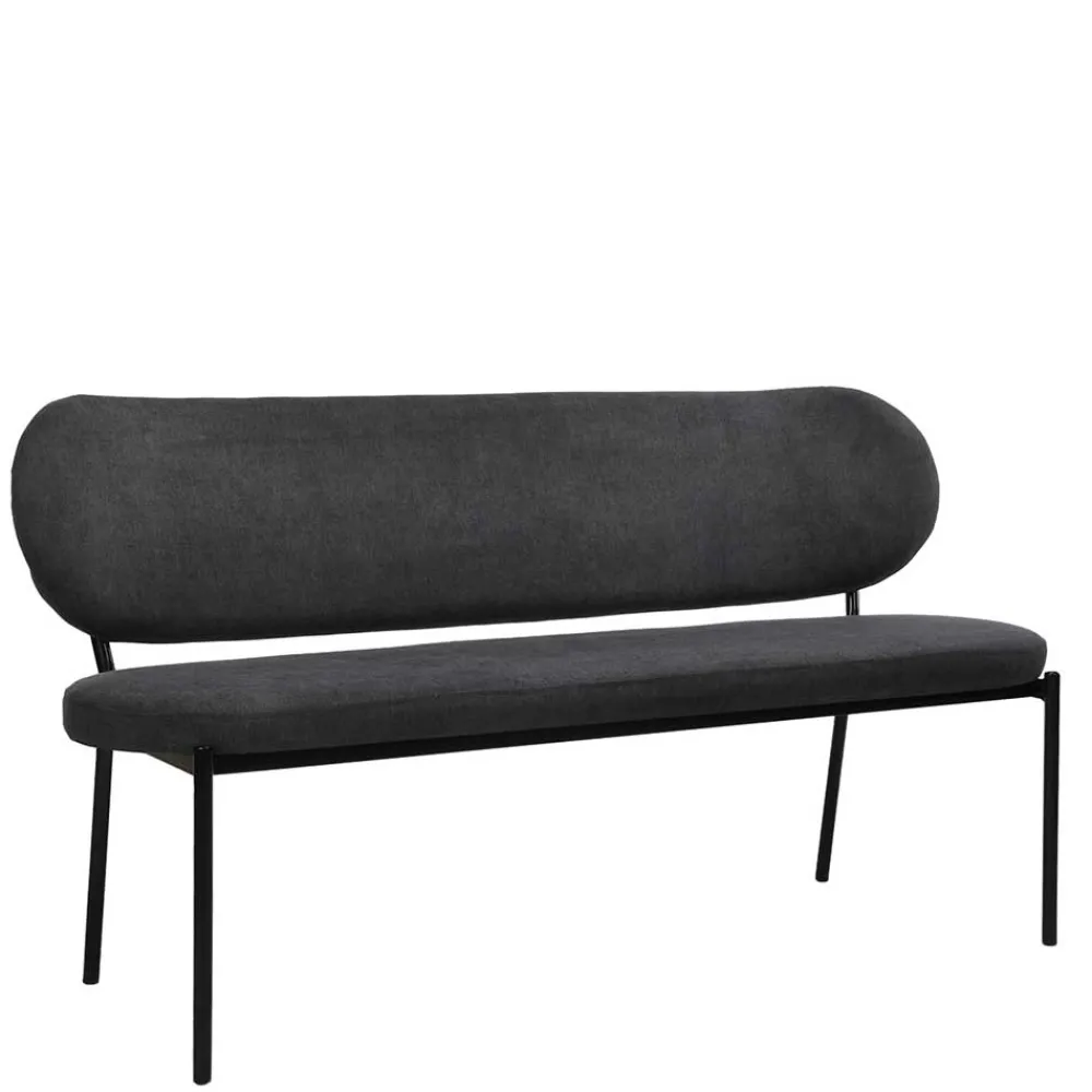 Wohnen Gepolsterte Esstischbank in Dunkelgrau - Julisk