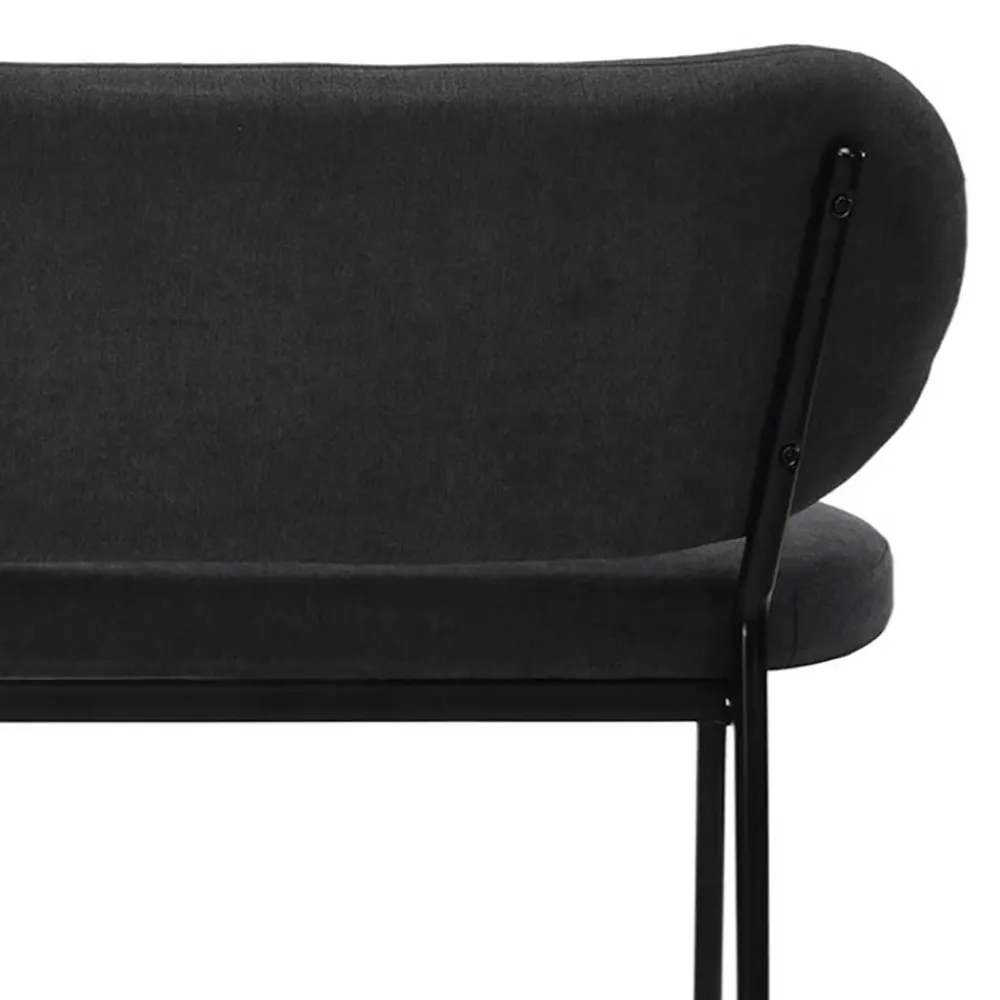 Wohnen Gepolsterte Esstischbank in Dunkelgrau - Julisk