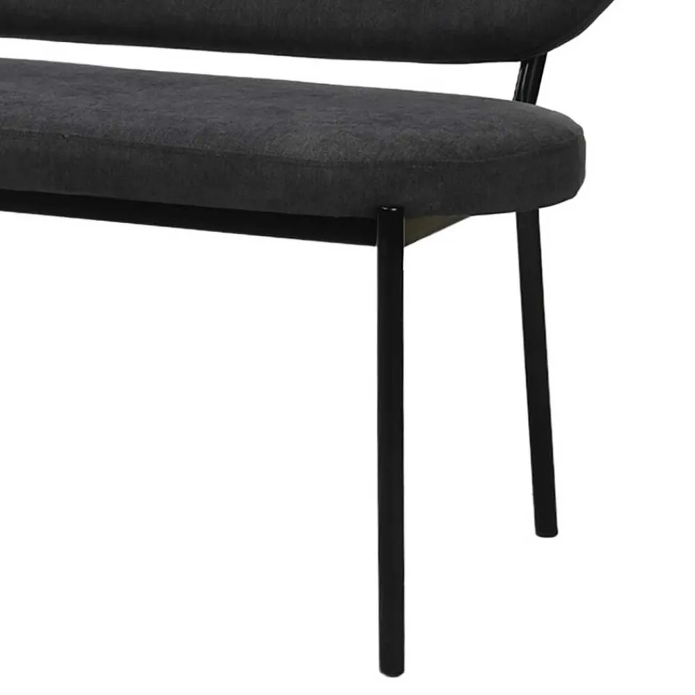 Wohnen Gepolsterte Esstischbank in Dunkelgrau - Julisk