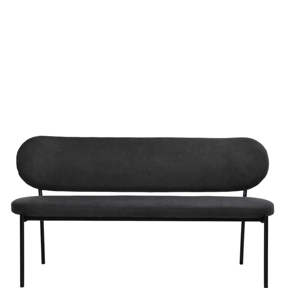 Wohnen Gepolsterte Esstischbank in Dunkelgrau - Julisk