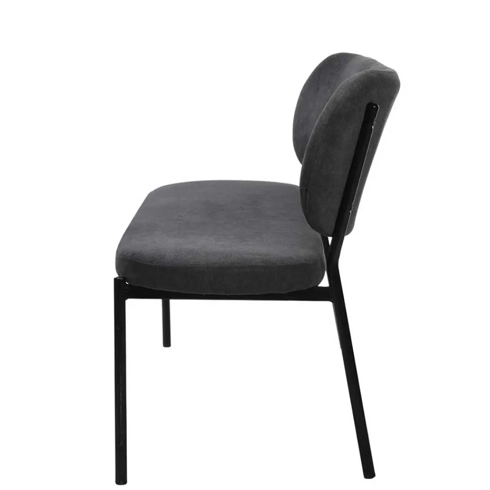 Wohnen Gepolsterte Esstischbank in Dunkelgrau - Julisk