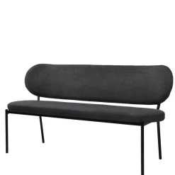 Wohnen Gepolsterte Esstischbank in Dunkelgrau - Julisk