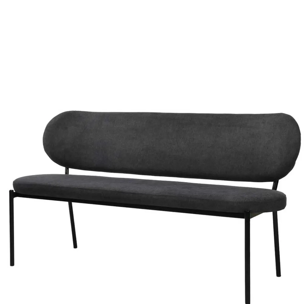 Wohnen Gepolsterte Esstischbank in Dunkelgrau - Julisk