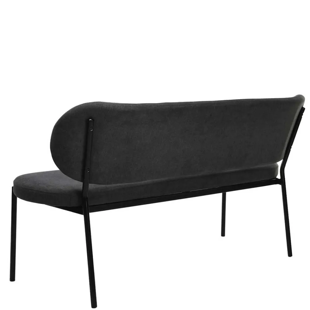 Wohnen Gepolsterte Esstischbank in Dunkelgrau - Julisk