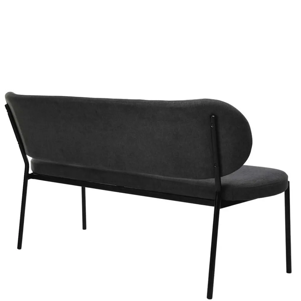 Wohnen Gepolsterte Esstischbank in Dunkelgrau - Julisk