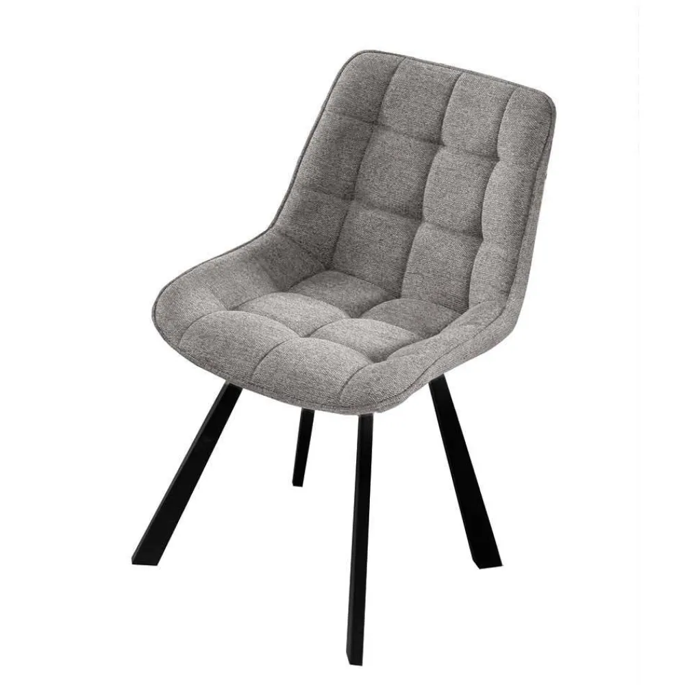 Wohnen Gepolsterte Esszimmerstühle in Hellgrau - Infinando (4er Set)