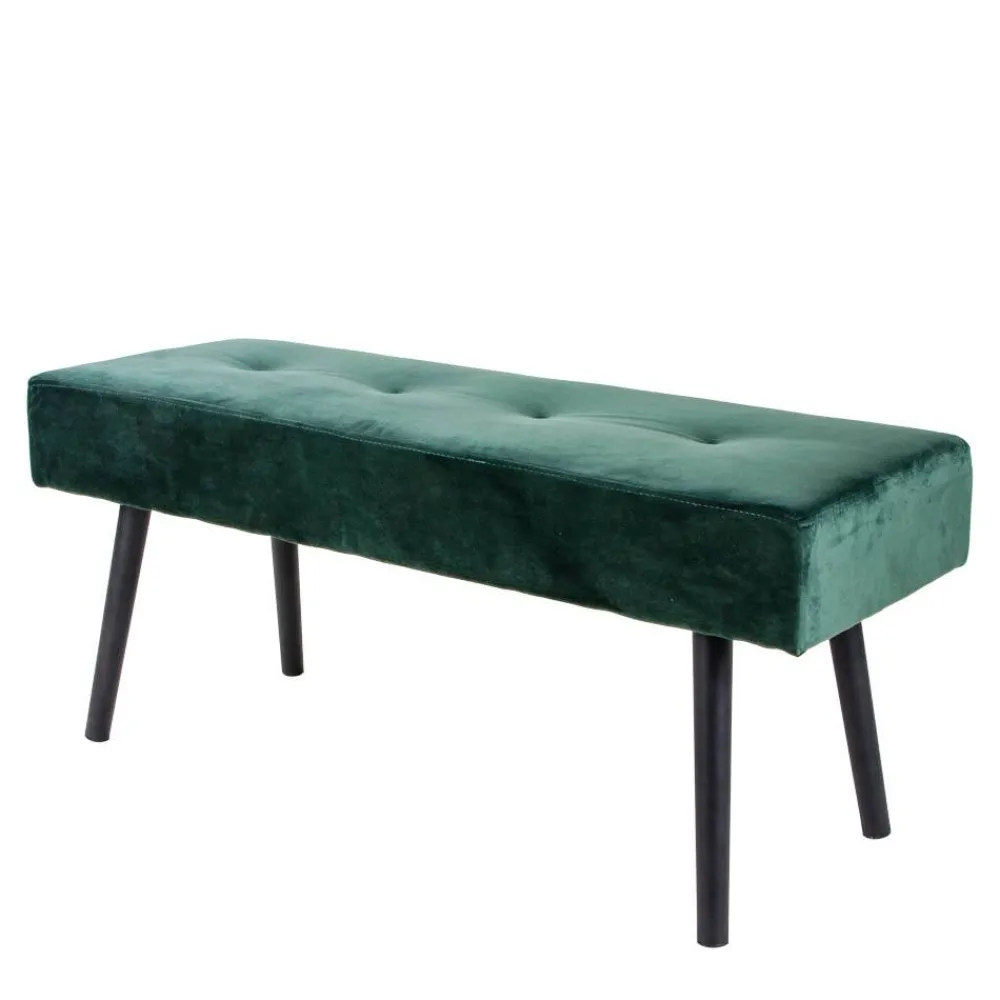 Wohnen Küchenbänke|Bettbänke*Gepolsterte Samtbank in Dunkelgrün - Janluca