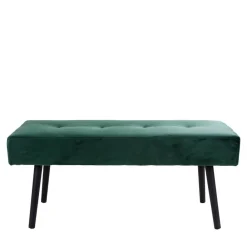 Wohnen Küchenbänke|Bettbänke*Gepolsterte Samtbank in Dunkelgrün - Janluca