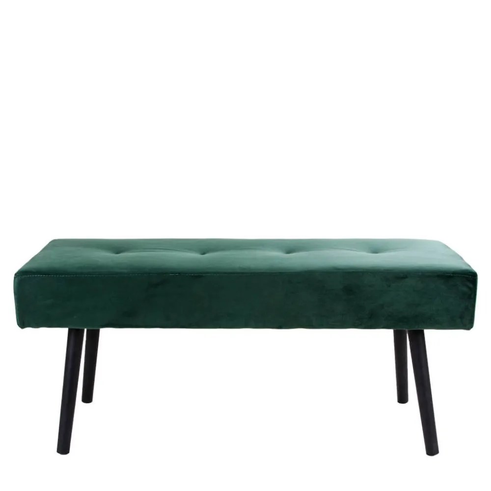 Wohnen Küchenbänke|Bettbänke*Gepolsterte Samtbank in Dunkelgrün - Janluca