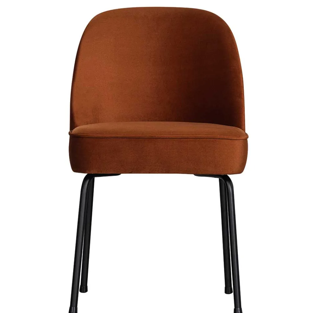 Wohnen Gepolsterte Samtstühle in Rost Braun - Licasia (2er Set)