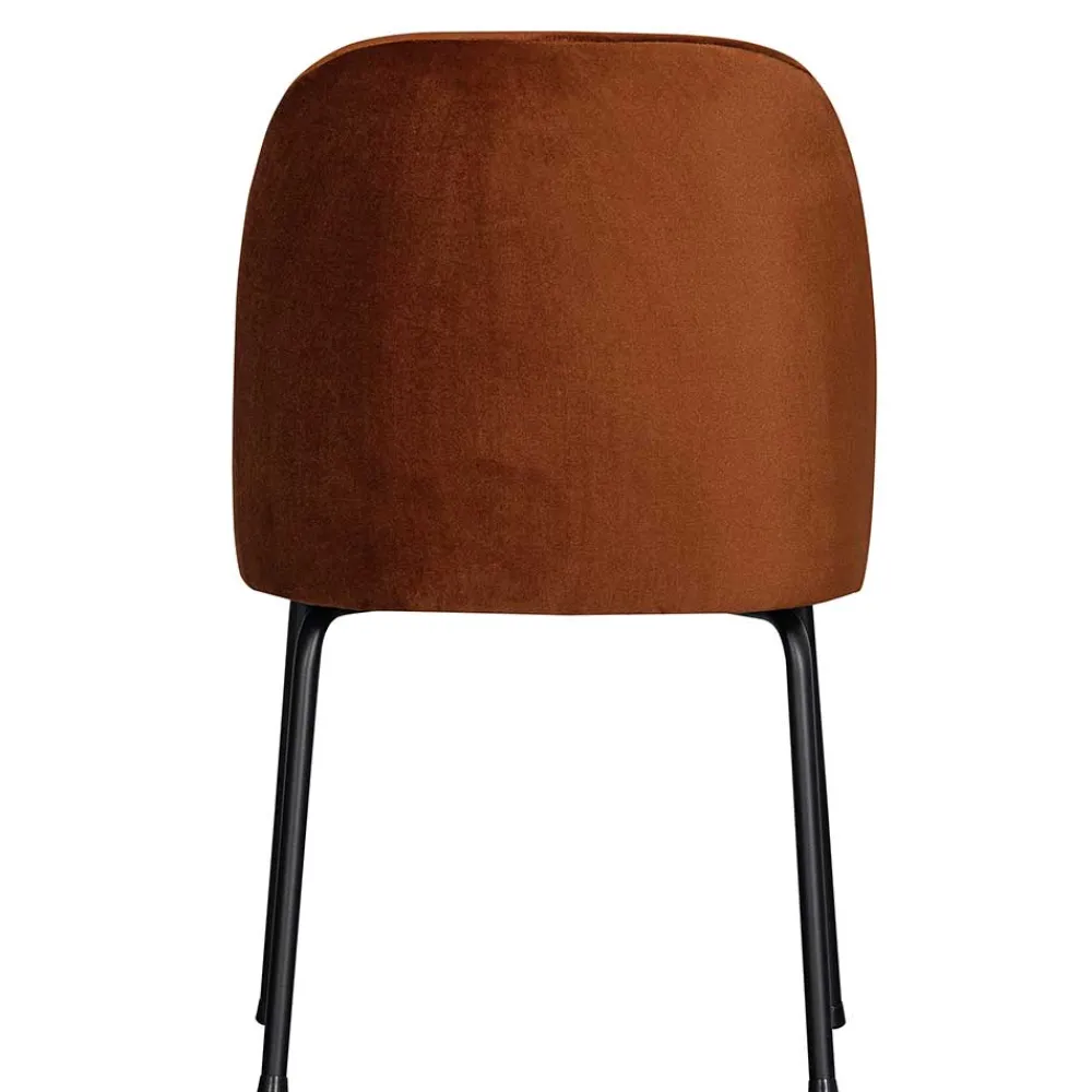 Wohnen Gepolsterte Samtstühle in Rost Braun - Licasia (2er Set)