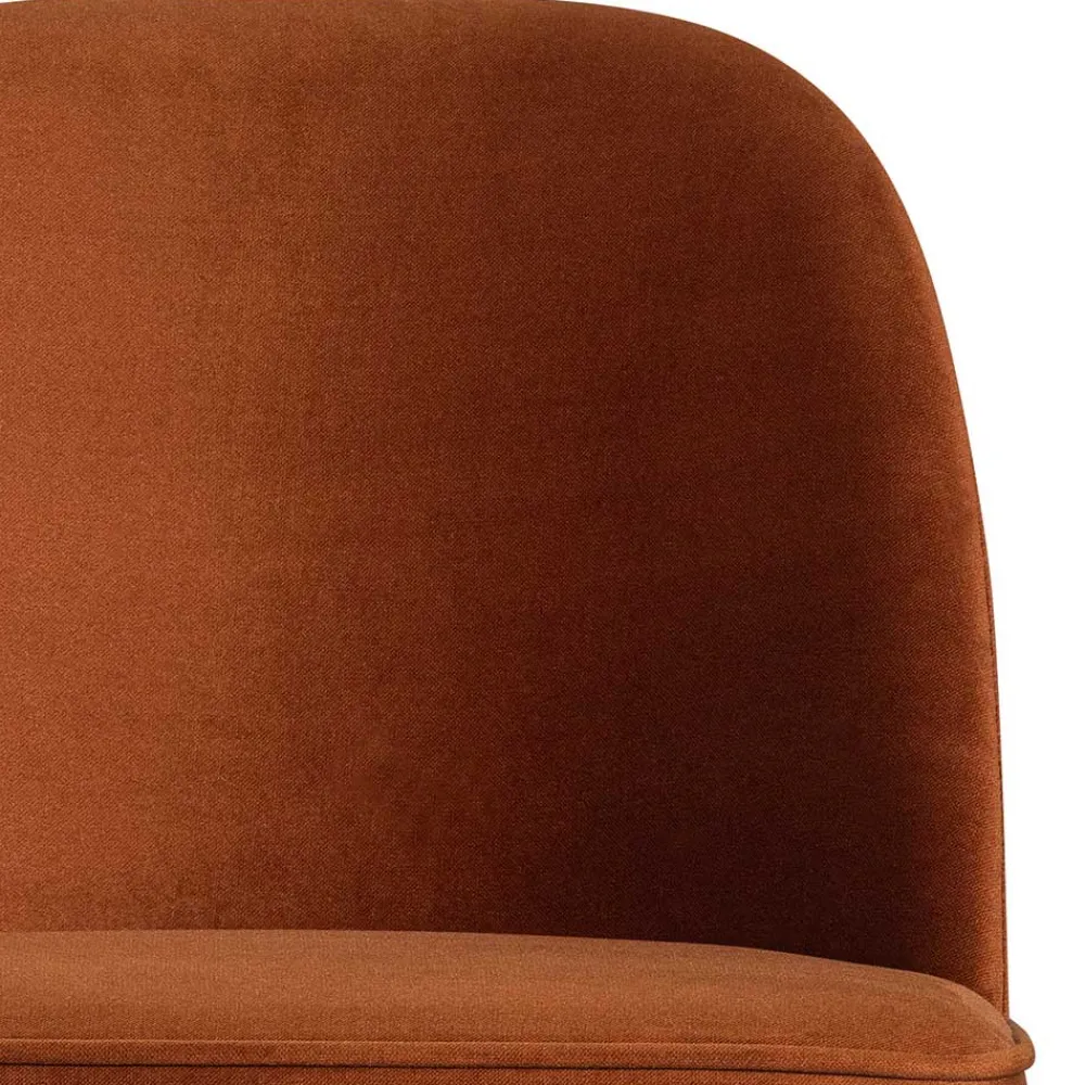 Wohnen Gepolsterte Samtstühle in Rost Braun - Licasia (2er Set)