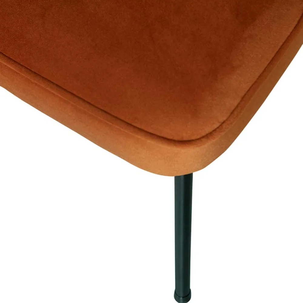 Wohnen Gepolsterte Samtstühle in Rost Braun - Licasia (2er Set)