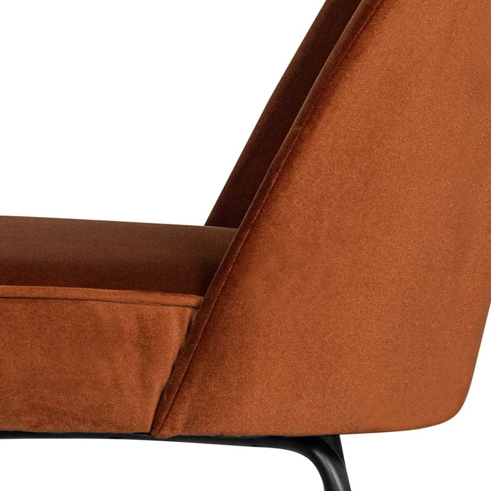 Wohnen Gepolsterte Samtstühle in Rost Braun - Licasia (2er Set)