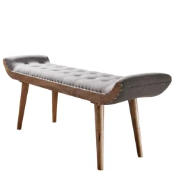 Wohnen Sitzbank|Küchenbänke*Gepolsterte Sitzbank in Grau Stoffbezug - Dattilon