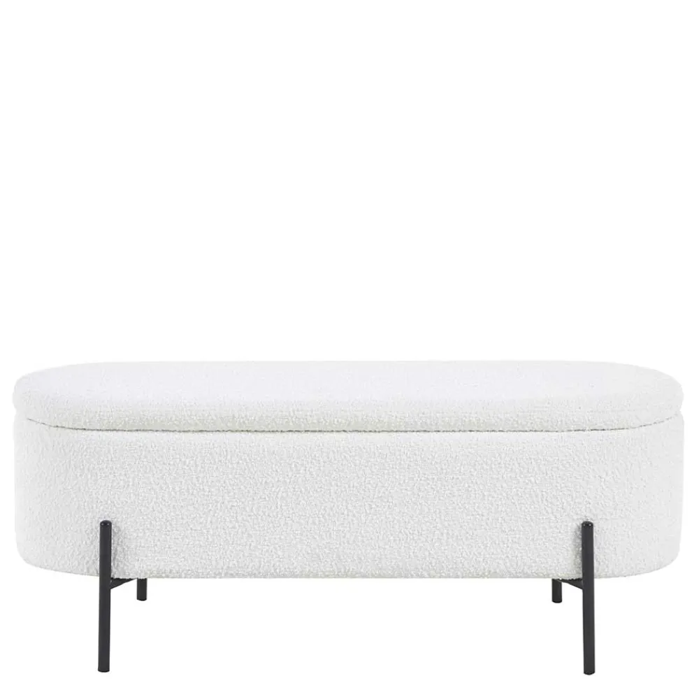 Wohnen Küchenbänke|Esszimmerbänke*Gepolsterte Sitzbank in Weiß Boucle - Miram