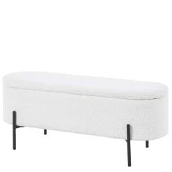 Wohnen Küchenbänke|Esszimmerbänke*Gepolsterte Sitzbank in Weiß Boucle - Miram