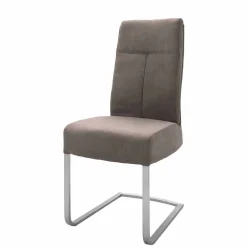 Wohnen Wohnzimmerstühle*Gepolsterter Freischwinger Stuhl in Braun - Carpreras (2er Set)