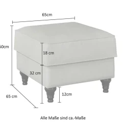 Wohnen Gepolsterter Hocker im Vintage Landhaus Look - Merandes