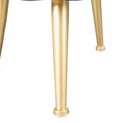 Wohnen Retro Möbel|Hocker*Gepolsterter Hocker in Blau & Gold - Chasmarin