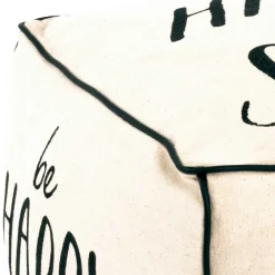 Wohnen Gepolsterter Sitzwürfel mit Spruch - Coralli