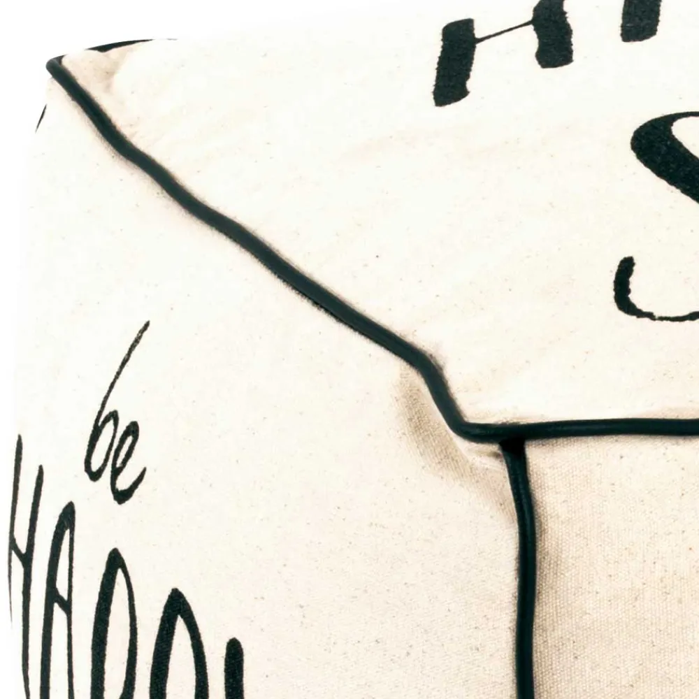 Wohnen Gepolsterter Sitzwürfel mit Spruch - Coralli