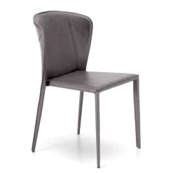 Wohnen Gepolsterter Stuhl in Dunkelgrau - Baika (2er Set)