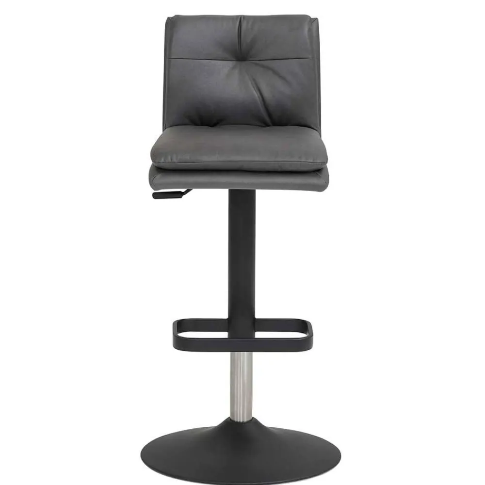 Wohnen Sessel & Hocker|Barhocker*Gepolsterter Tresenstuhl in Dunkelgrau - Teromaso