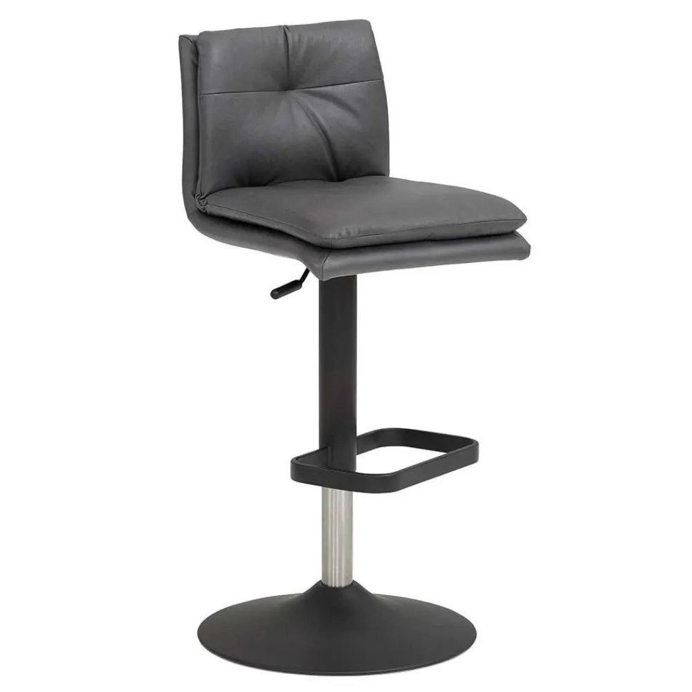 Wohnen Sessel & Hocker|Barhocker*Gepolsterter Tresenstuhl in Dunkelgrau - Teromaso