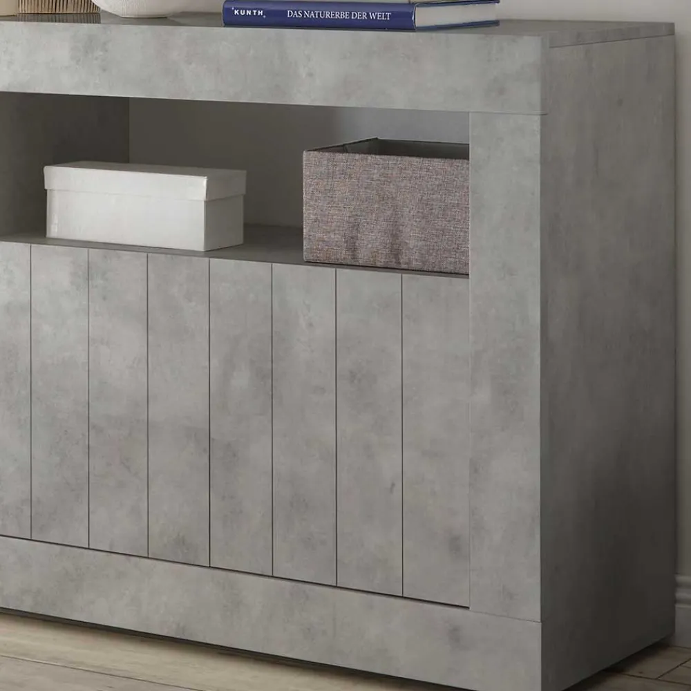 Wohnen Geradlinige Kommode in Beton Nachbildung - Korlin