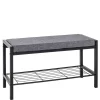Wohnen Schuhschränke|Garderobenbänke*Geradlinige Metallbank gepolstert in Schwarz - Deliana