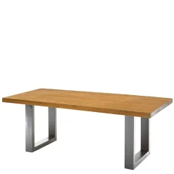 Wohnen Geradliniger Esstisch in Honig & Silber - Chapan