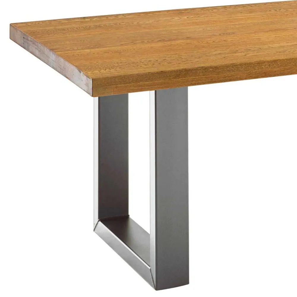 Wohnen Geradliniger Esstisch in Honig & Silber - Chapan