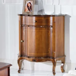 Wohnen Barock Möbel|Flurkommoden*Gerundete Kommode im Barock Stil Dentro mit Nussbaum Furnier