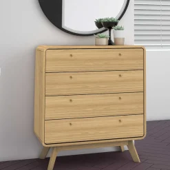 Wohnen Kommoden|Flurkommoden*Gerundete Kommode mit vier Schubladen - Sophiea