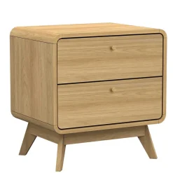 Wohnen Gerundete Nachtkommode in Eiche Optik - Irons