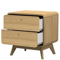 Wohnen Gerundete Nachtkommode in Eiche Optik - Irons