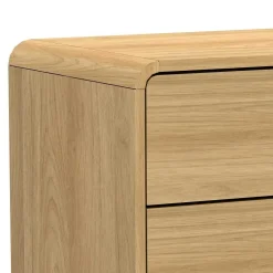 Wohnen Gerundete Nachtkommode in Eiche Optik - Irons