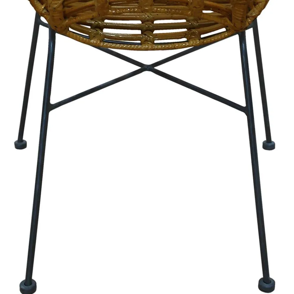 Wohnen Wohnzimmerstühle|Rattanmöbel*Gerundeter Designstuhl aus Rattan Geflecht Natur - Makan